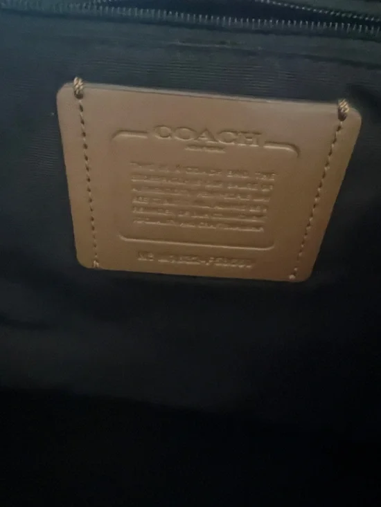 Coach Cognac Pebbled Leather Tote with Gold Logo - Picture 2 of 3